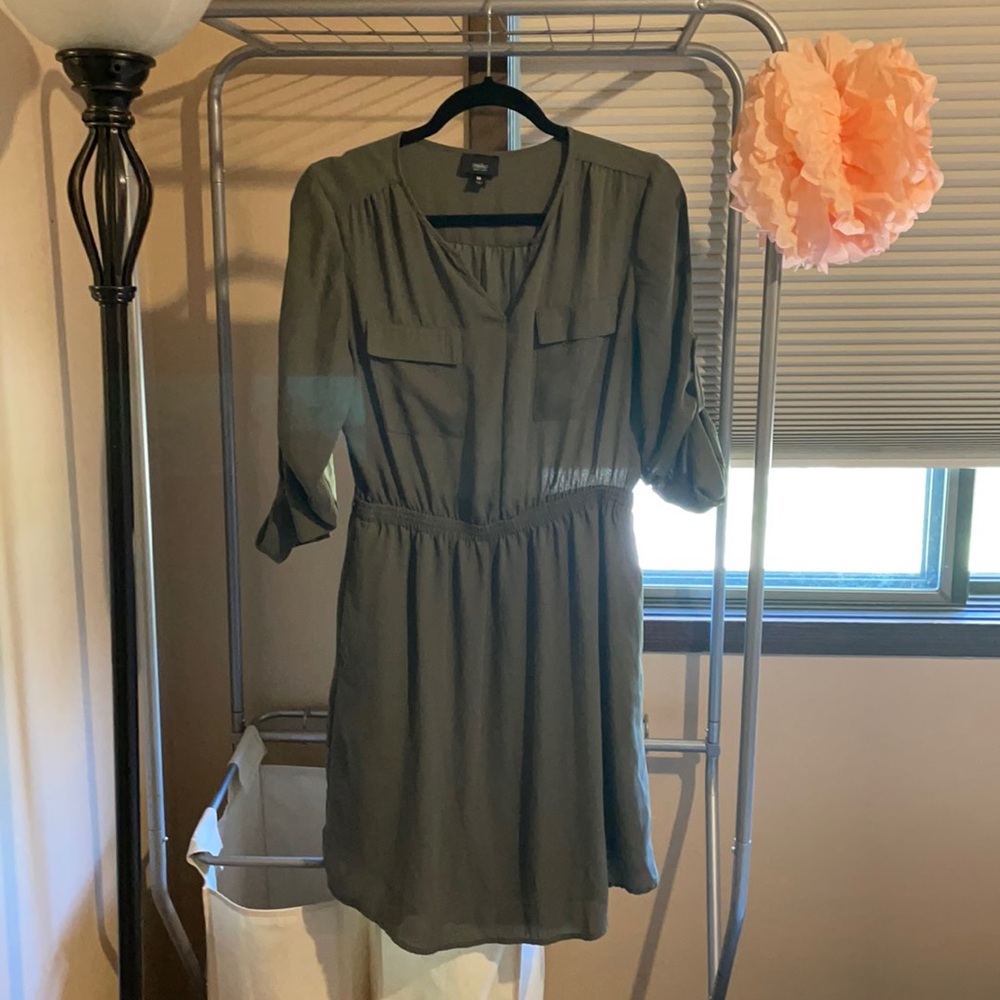 Olive green summer dress